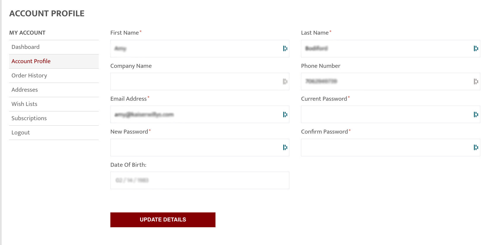 Account creation screenshot