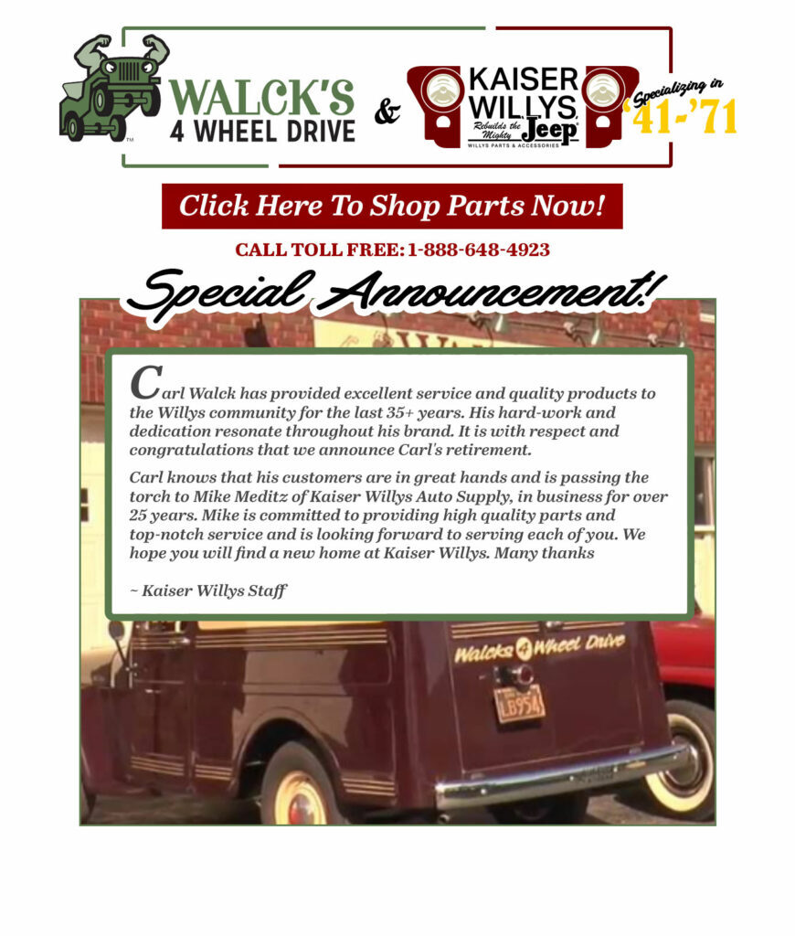 Walcks merger with Kaiser Willys