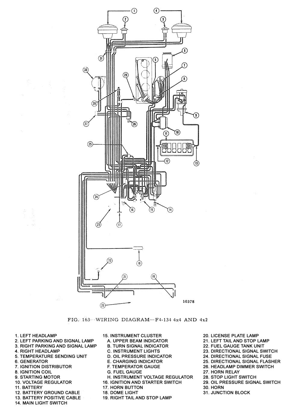 FIG 163 Wiring Diagram - F4-134 4x4 and 4x2